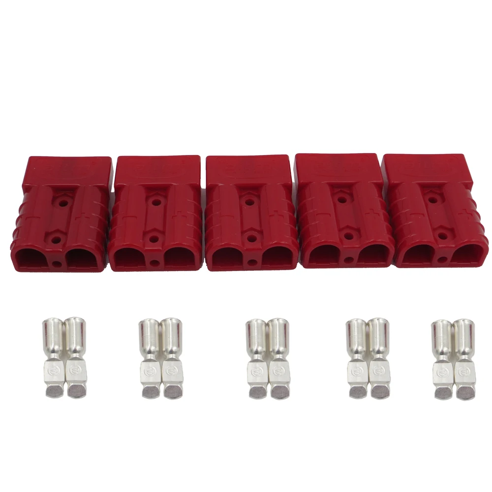 

5SET X 50A 600V SH50 Power Connector Plug Contacts Black Color Two Pole Double pole Solar Caravan Boats pole battery