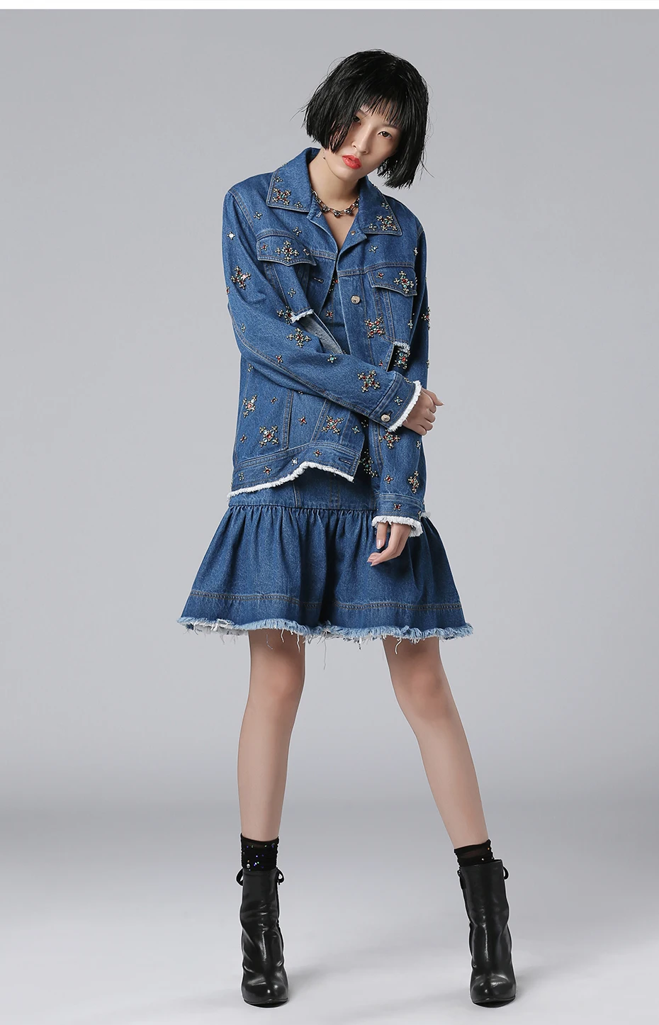 Cut-out Denim Jacket