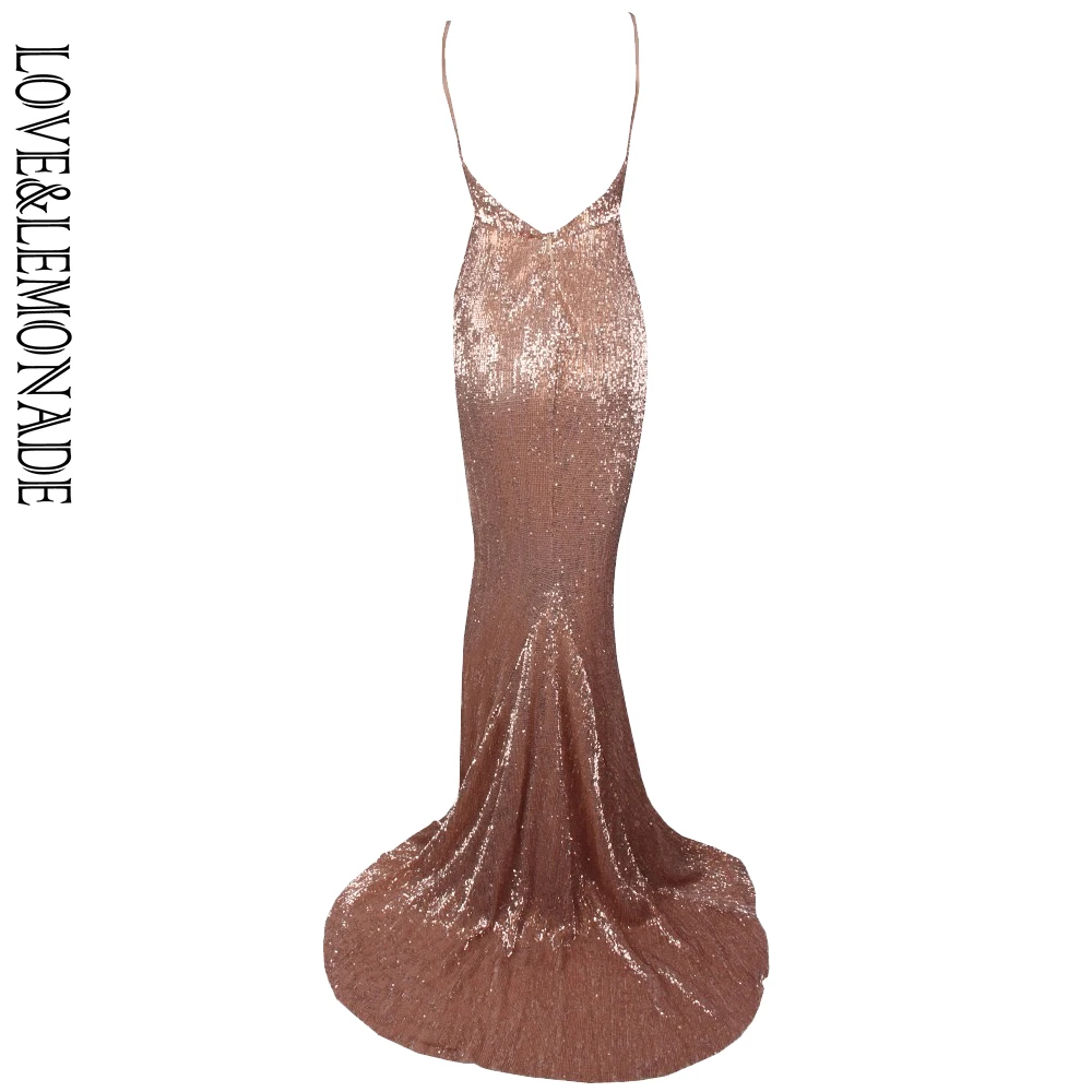 Love& Lemonade эластичное длинное платье с v-образным вырезом и блестками LM0233