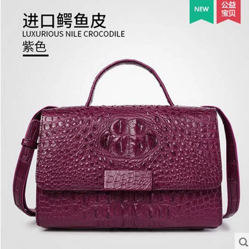 

Gete 2018 new Thai real crocodile leather handbag shoulder inclined shoulder bag leather fashion personality ring small packag