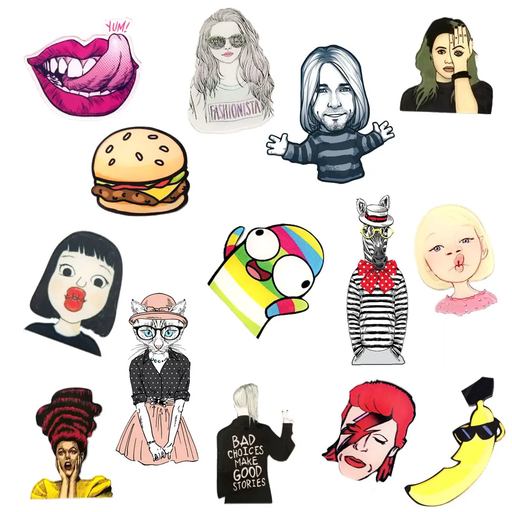 

1 PC Cartoon Badges Anime Clothes Acrylic Badges Icons on The Backpack Icons on The Pin Brooch Plastic Badge