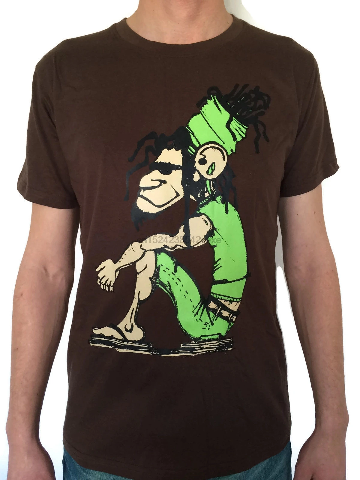 

Rastafari Mens Cotton T-shirt Festival Clothes Psy Tee Rasta Dreads Reggae