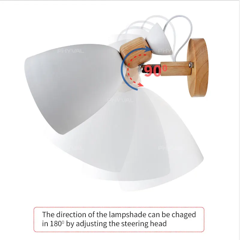 Деревянный простой креативный настенный светильник, led прикроватная тумбочка для спальни, украшение, Скандинавский дизайн, для гостиной, коридора, отеля, регулируемые настенные лампы