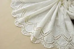 Половина двор Хлопковая одежда с вышивкой кружевная ткань с цветочным рисунком, зубчатая отделка кружевной ткани для специальных продаж