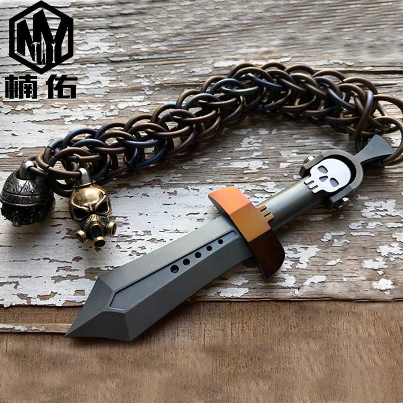 Cadeia de Titânio Liga de Titânio Pingente de Metal Acessórios ao ar Pure Hand-made Chaveiro Cadeia Decoração Faça Você Mesmo Livre Edc Bolso Ferramenta 1 pc 2 Metal Decoração DIY Acessórios Ao Ar Livre EDC Bolso ferramenta
