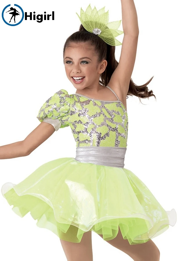 Pink child Jazz&Tap dance costume ballet stage performance sequin
