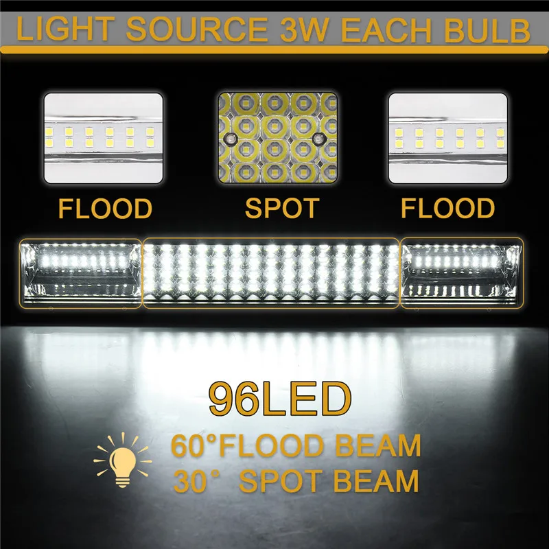 16 дюймов 1320 Вт светодио дный светодиодный рабочий свет бар пятно Наводнение Combo дальнего света К 6000 светодио дный к водостойкий светодиодный свет для Offroad внедорожник ATV автомобиль грузовик