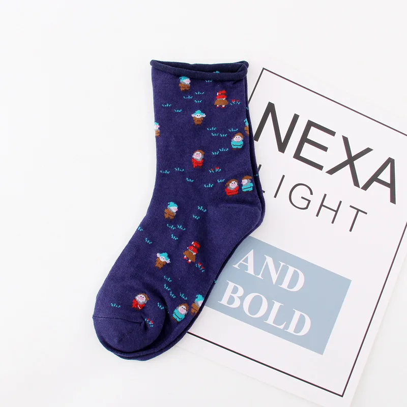 Women's socks new curling cartoon Santa Claus and Halloween deodorant corners wild cute girl socks (DT) Women's socks new curling cartoon Santa Claus and Halloween deodorant corners wild cute girl socks (DT)