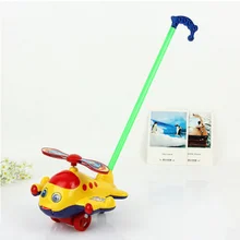 Трехколесный велосипед детская коляска для малыша нажимной самолет детские игрушки музыка с колокольчиком один стержень игрушка с языком детские ходунки с колесами