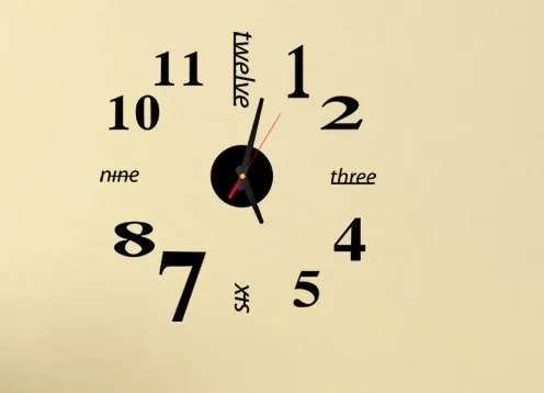 

Factory wholesale acrylic diy wall clock, fashion clock 3d Three-dimensional Wall Sticker Home Decoration