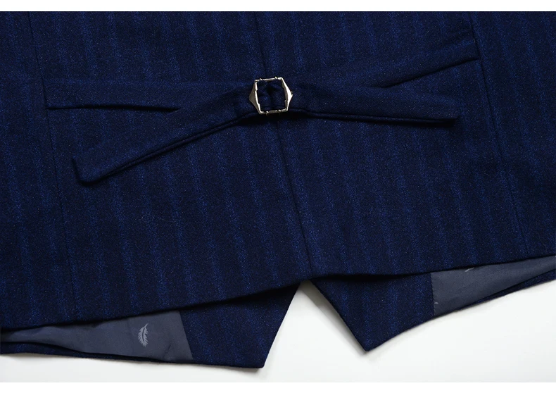 Брендовая одежда 2019 Новый мужской свадебный костюм из трех предметов деловой Повседневный синий полосатый костюм куртка для мужчин