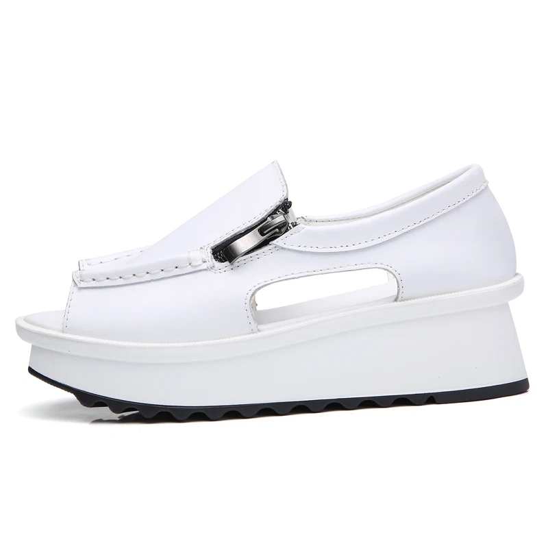 Women Sandals 2019 Summer Wedges Sandals Ladies Shoes Open Toe Zipper Heels Sandals Women White Shoes Casual Platform Sandalias