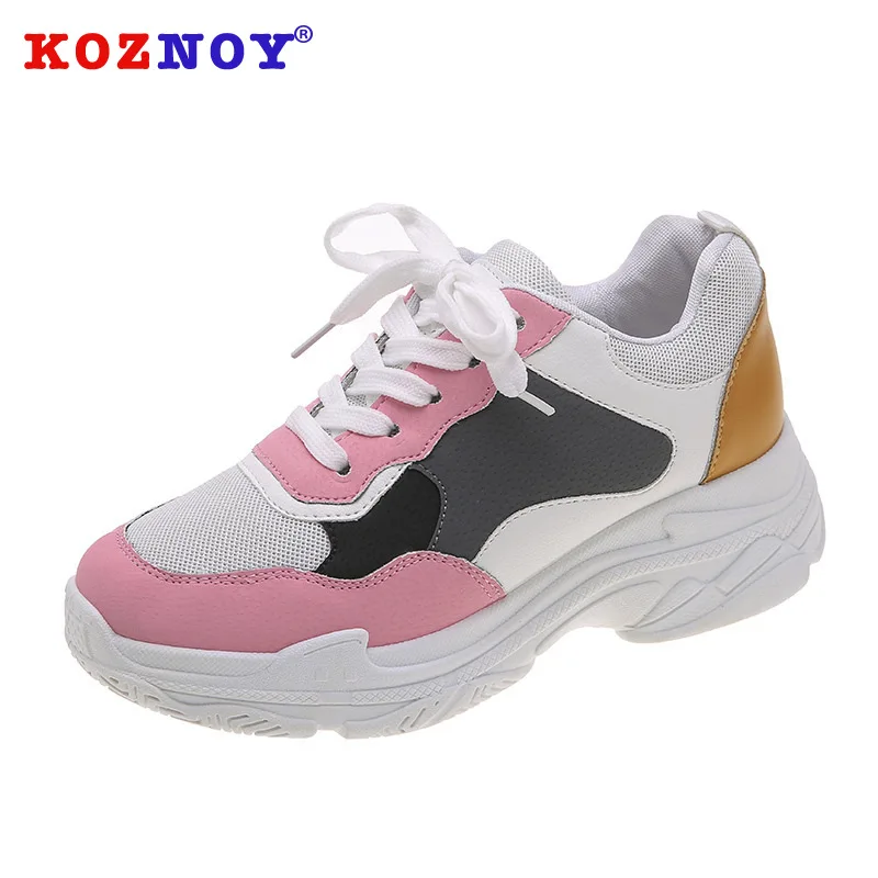 

Koznoy Sneakers Women Thick Bottom Autumn Dropshipping New Korean Version Student Leisure Fashion Breathable Women Shoes
