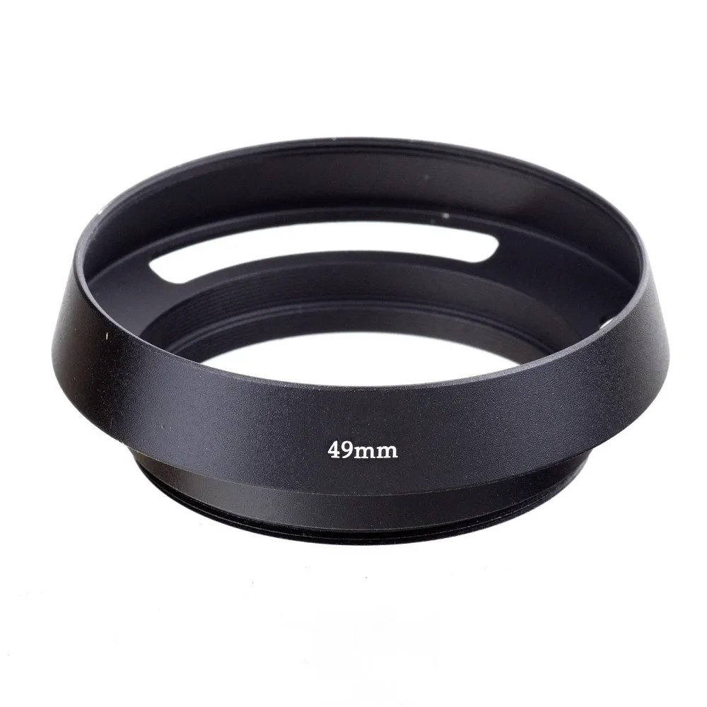 49mm Vented Curved Metal lens Hood for Leica Leitz Panasonic Pentax