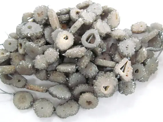 

15-25mmGrey Agate slice Rock crystal clear white nuggets Raw Diamond slab Rough Nuggets diamonds april birthstone brides 16inch