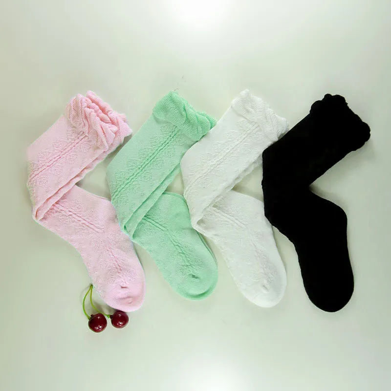 

2017 solid flower knee high girls boot socks infant socks leg warmer kids toddler baby socks knee pads for children meias