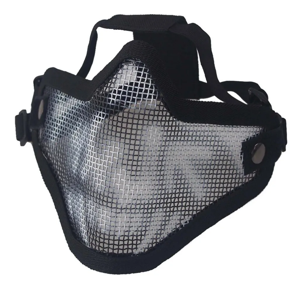 

MetalOutdoor Strike Metal Mesh Mask Protective Mask Half Face Tactical Airsoft Military Face Mask Black White Mud Wholesale