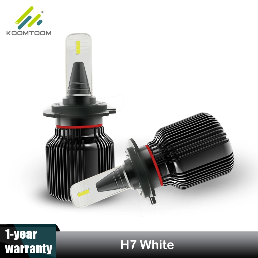 

Koomtoom Led Bulb H7 Car LED Headlight Bulb Super Bright Car H7 Led 40W 8000Lm 6500K Y19 Auto Headlamp K19 for Renault Polo Ford