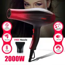 Профессиональный мощный Фен 2000 Вт для волос, электрический фен для волос, низкий уровень шума, фен, быстрый нагрев, фен для домашнего салона