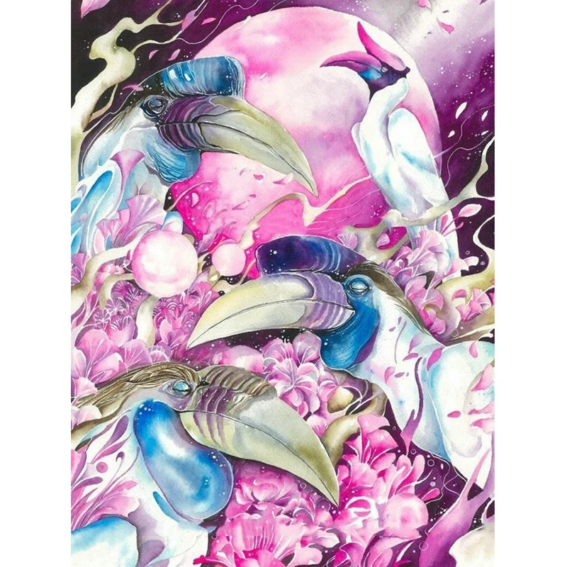 Y040 YIKEE Flamingo diamond painting 5d diy full drill resin diamand complet | Дом и сад