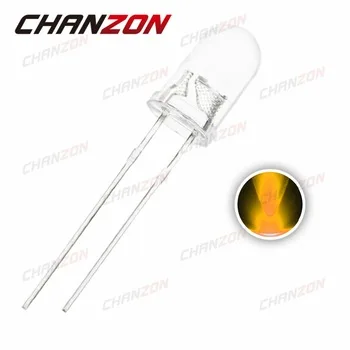 100pcs Yellow LED 5mm Diode Round Ultra Bright LED Light Emitting Diode Lamp Water Clear LED 20mA 5 mm Through Hole Diode Bulb