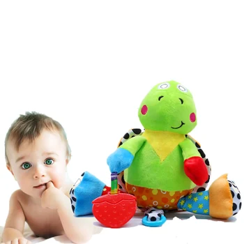 

Cute Cartoon Tortoise Stuffed Plush Toys Baby Rattles Stroller Bed Hanging Handbell Rattling Mobile With Baby Teether Kid Toys