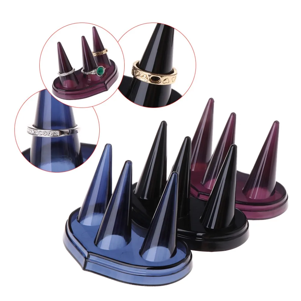 

JAVRICK Finger Ring Display Holder 3 Mounts Design Decor Storage Jewelry Stand Rack Accessories