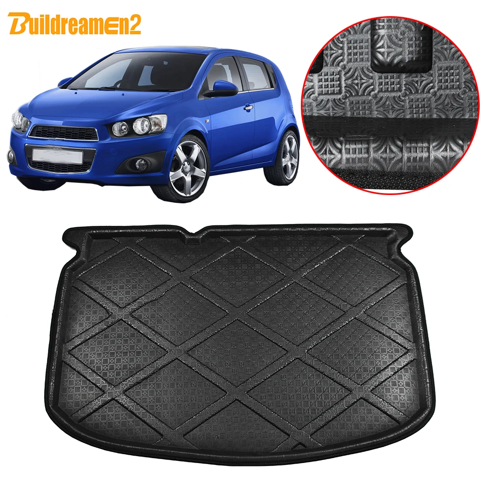 Buildreamen2 Per Chevrolet Aveo T300 Hatchback 2011-2015 Car Tail Trunk Mat Tray Boot Liner Cargo Floor Carpet Fango Protector Pad