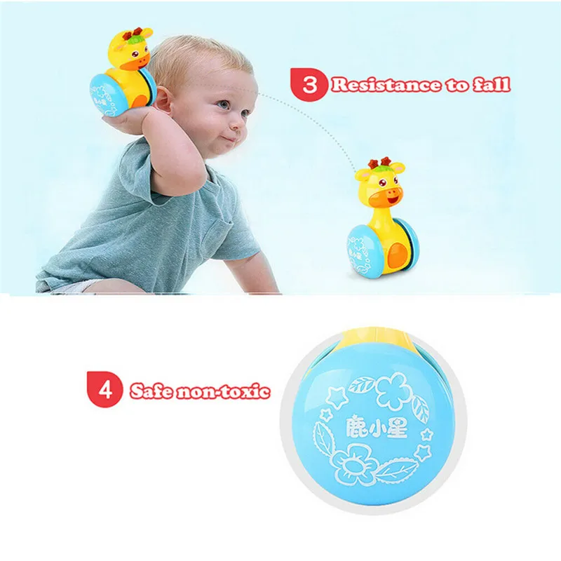 Детские Rammelaars Tumbler Pop Baby Speelgoed Zoete Bel Muziek Roly-poly Leren Onderwijs Speelgoed Geschenken Baby Speelgoed