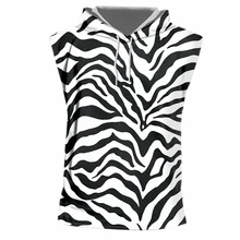 Новинка, 3D Черно-белая толстовка в полоску с принтом зебры, топ на бретелях Hombre Gimnasio, летний Повседневный жилет унисекс, майка для тренажерного зала, рубашка