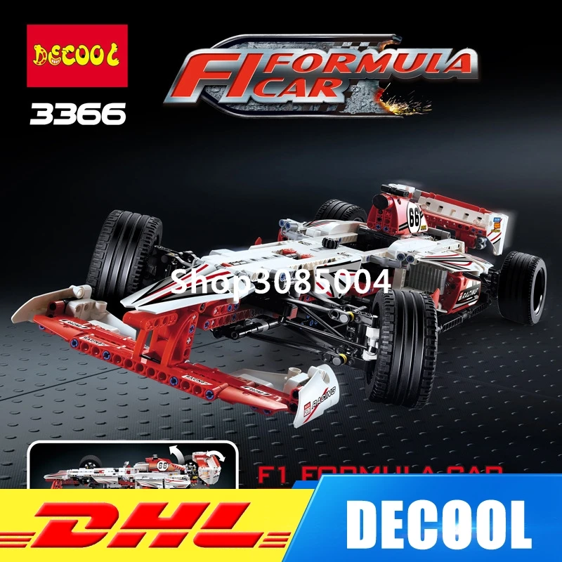 

IN Stock DHL Decool 3366 1219pcs Technic 2 In 1 F1 Formula Racing Car Building Block Compatible 42000 Brick Toy