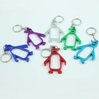 

Wholesale 240Pcs Aluminum Alloy Penguin Metal Bottle Opener Can opener with Key chain Promotional Gift- DHL Free shipping