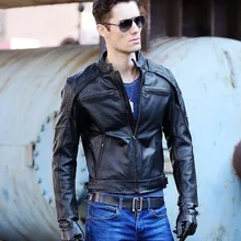 DHl Байкерская брендовая зимняя модная мужская куртка из натуральной кожи, крутые облегающие куртки, Мужская мотоциклетная теплая куртка