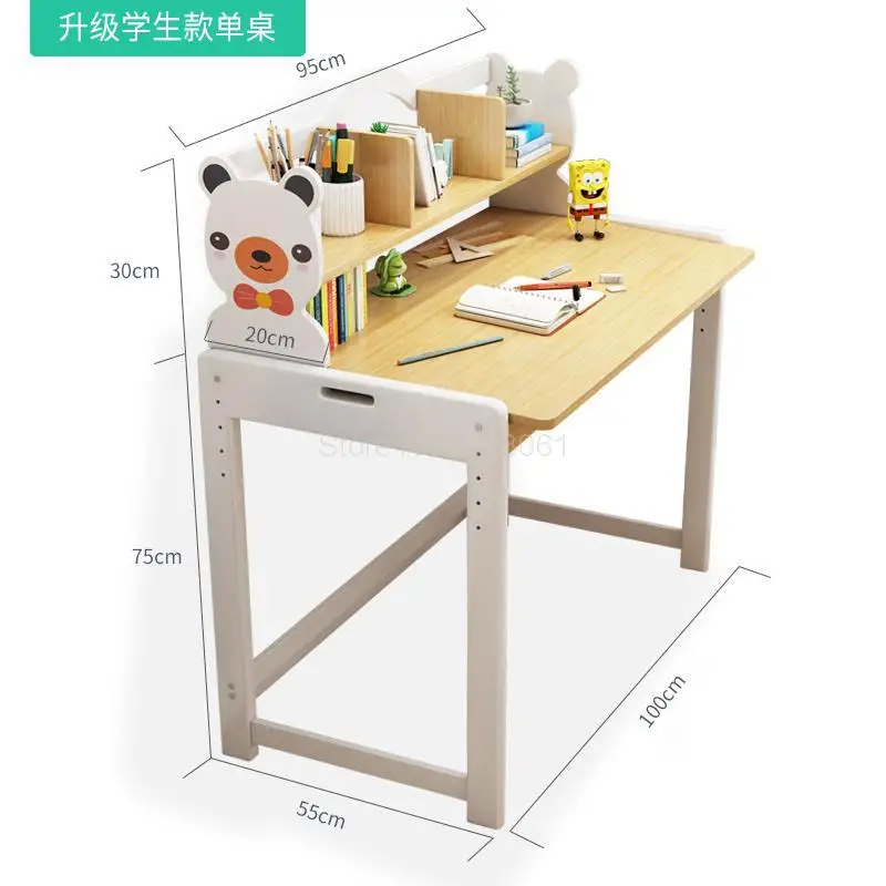 Детский стол для учебы, Рабочий стол из цельного дерева, простой стол для школьников, домашний подъемный стол и стул - Цвет: ml3