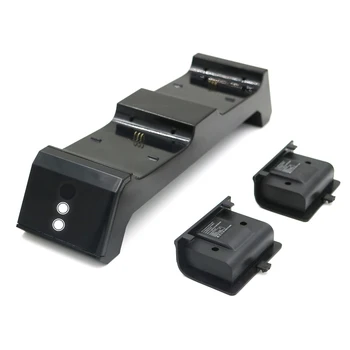 

3in1 Dual Port Charging Dock+ 2Pcs 600mAh Rechargeable Batteries Charging Cable for Xbox One Elite Wireless Controller