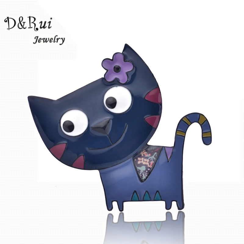 Cute Enamel Brooch Female Pins Cat 2017 New Fashion Jewelry Zinc Alloy Girls Brooches Dress Accessories