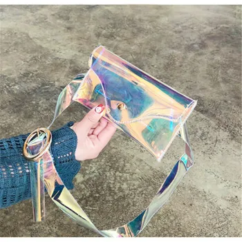

Women Transparent Laser Waist Bag Fanny Pack Jelly Chest Bag Summer Handbag Bag