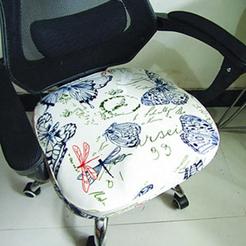 

Flower Printing Plain Color Stretch Chair Cover Elastic Fabric Seat Case Stretch Chair Cover Office Home Banquet