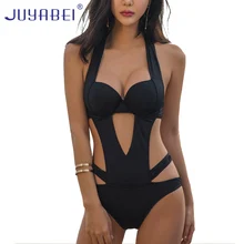 

JUYABEI Black Sexy Trikinis Mujer 2017 One Piece Swimsuit Women Push Up Swimwear Bandage Bathing Suit Maillot De Bain Femme