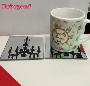 

free shipping 120pcs=60boxes to SG wedding coaster supplies of square pendant lamp glass coaster sets party return door gifts