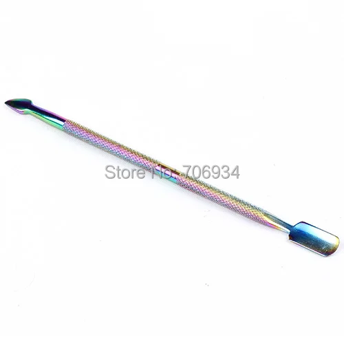 

10pcs/lot Cuticle Pusher TTS-07 Color Titanium professional senior Spoon Nail Cleaner Manicure Pedicare