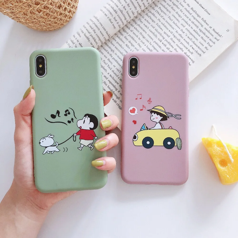 

Cute cartoon phone cases for iphone XS Max XR XS For iphone 6 6s 7 8 plus scrub soft silicon tpu case cover