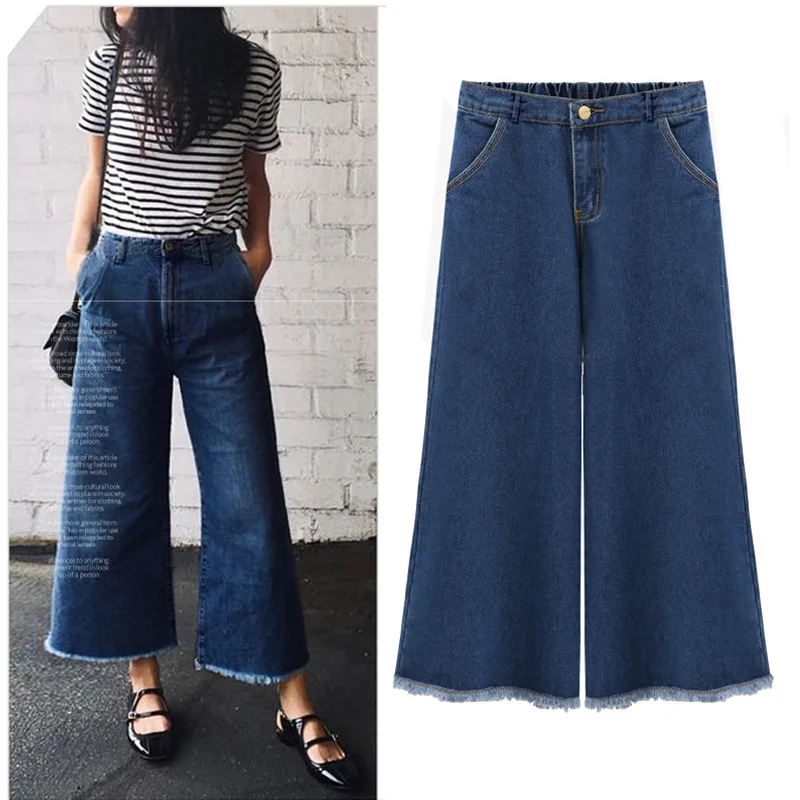 5XL плюс размер женские летние свободные джинсы с высокой талией широкие расклешенные брюки-клеш корейский рваные мама бойфренд лодыжки карандаш