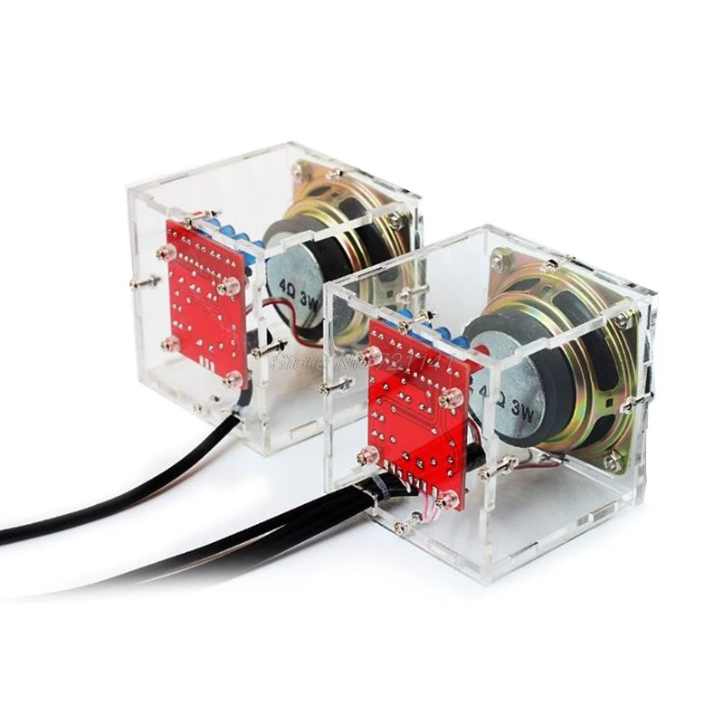 Mini 3W Speaker Box DIY Kit With Transparent Shell Computer Audio Electronic Components Mini 3W Speaker Box DIY Kit With Transparent Shell Computer Audio Electronic Components