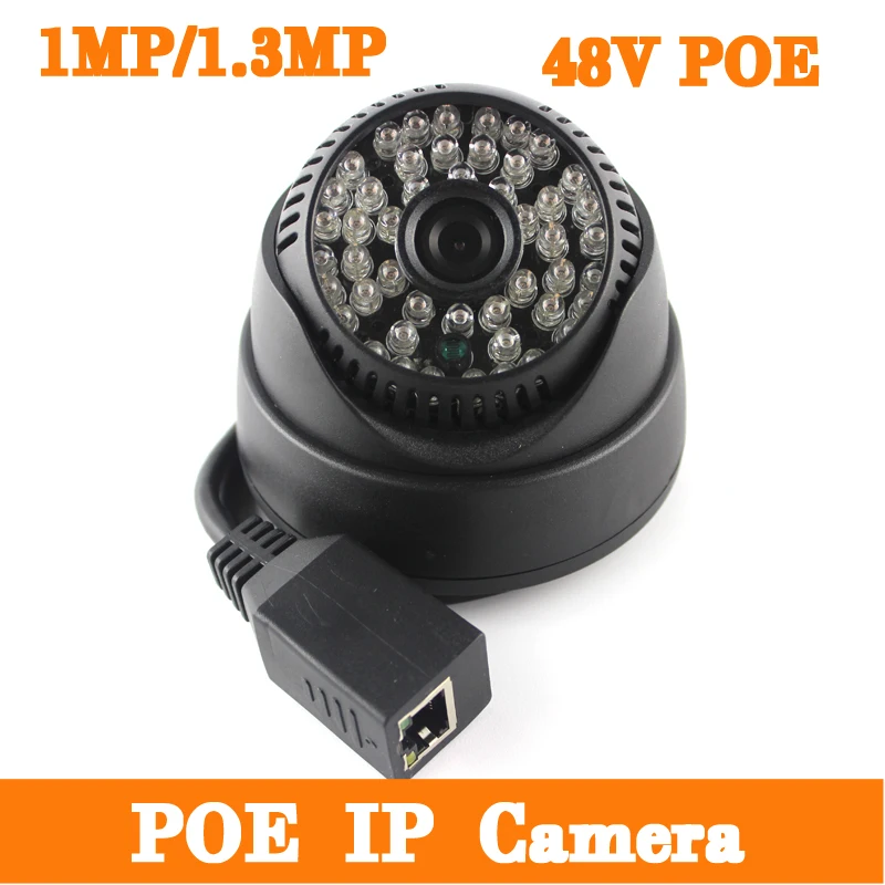 1MP/1.3MP купольная ip-камера 48 шт. LED Крытый сети ip-камера 48 В POE движения поддержки камеры обнаружить, FTP