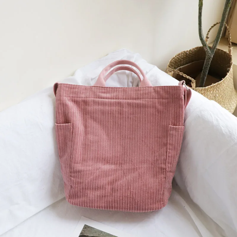 Women Corduroy Shoulder Bag Tote Crossbody Messenger Bag