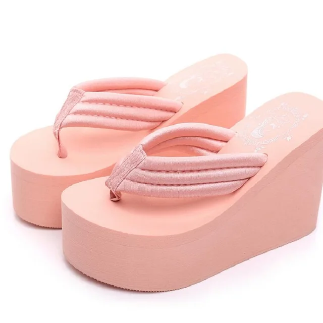 pink wedge flip flops