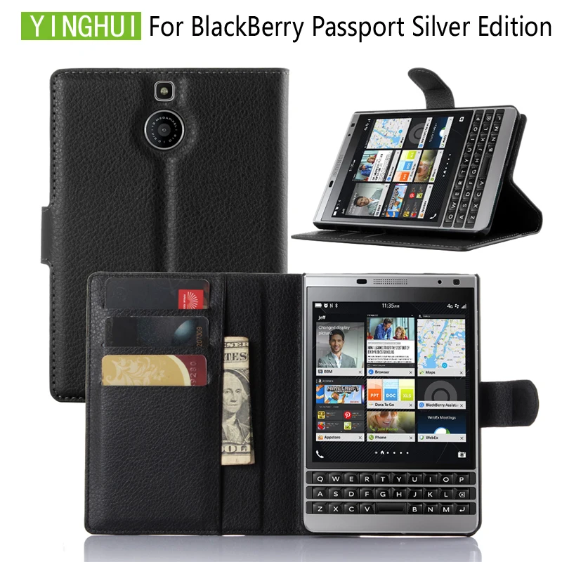 

YINGHUI For BlackBerry Passport Silver Edition 4.5" Wallet Leather Case Cover with Stand Card Phone Cases Flip Cover bags