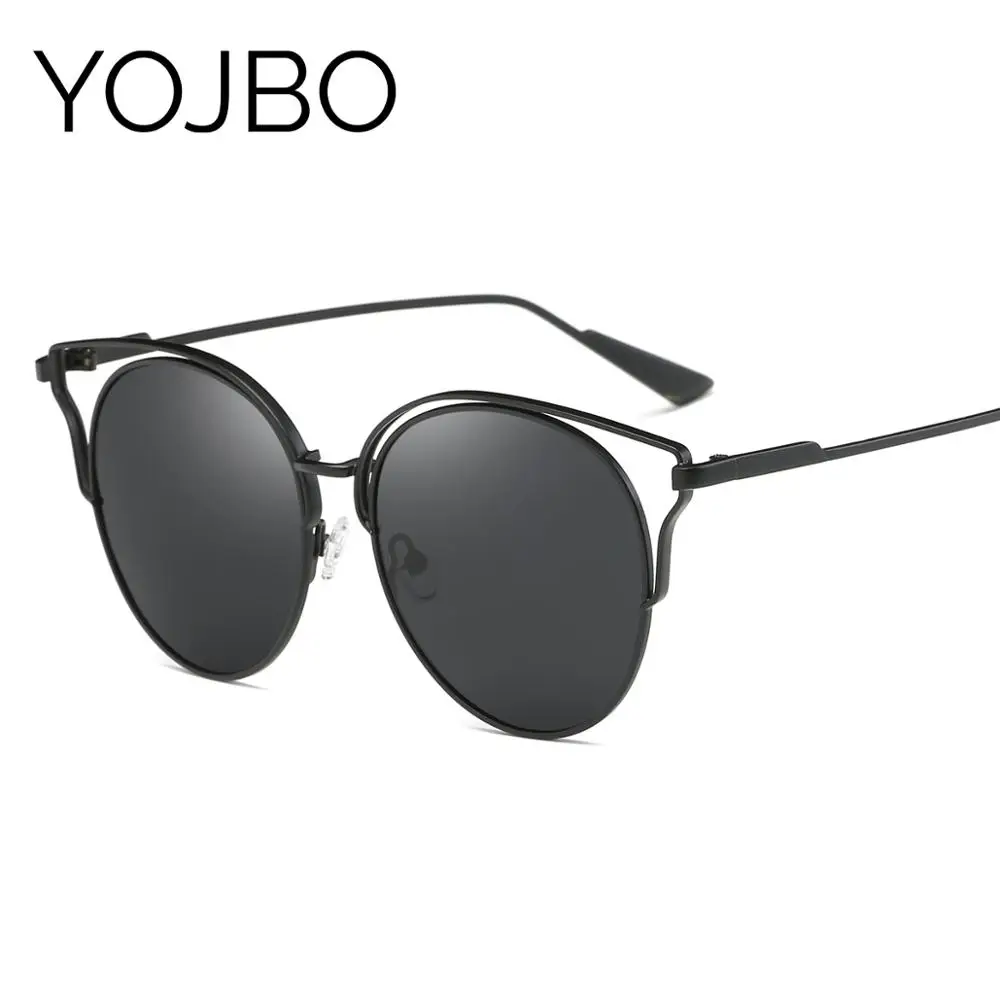 Женские зеркальные очки YOJBO Винтажные Солнцезащитные кошачий глаз с