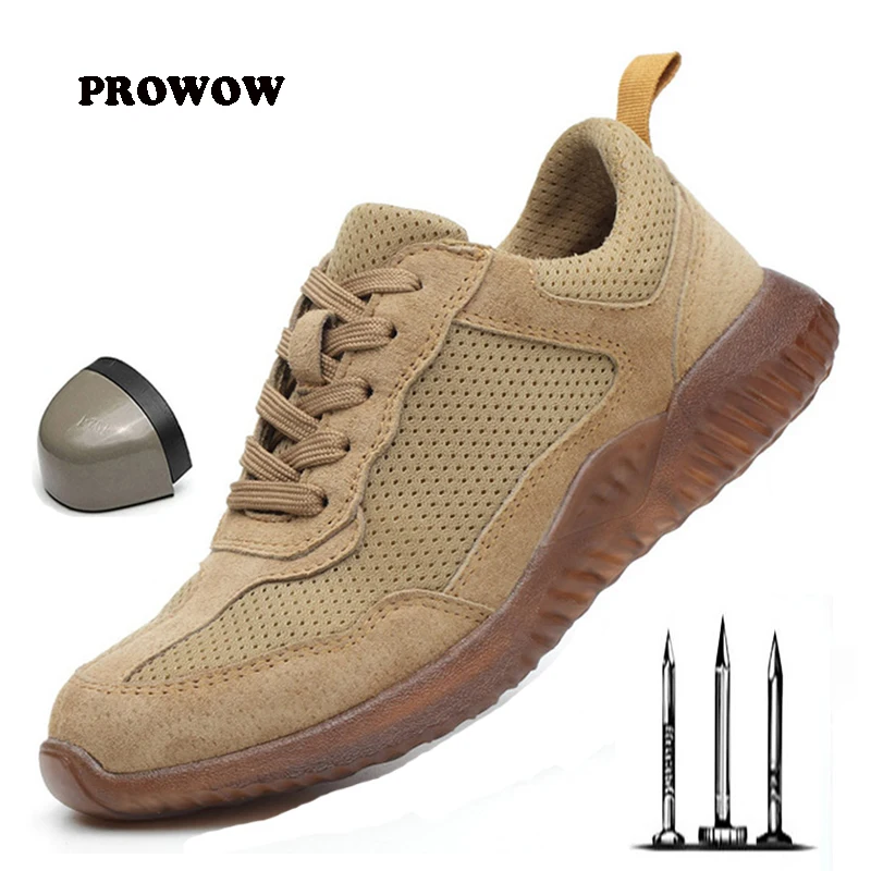 

Steel Toe bot breathable work shoes security men woman leather light Safety shoes men anti-smashing steel head work boots 2019